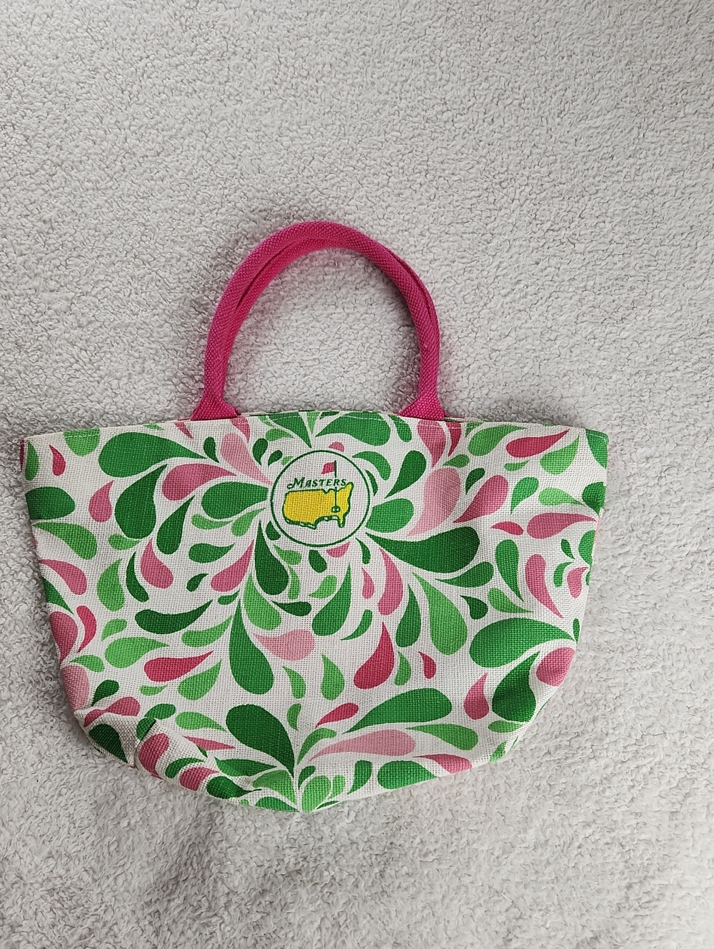 Masters Pink and Green Swirl Jute Shoulder Bag NWOT